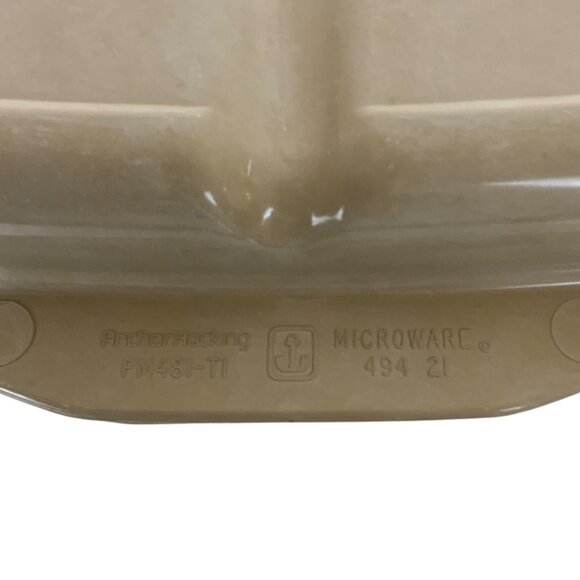 Anchor Hocking Microware Cookware 1 Quart Casserole Divided Lid PM-481 Vintage - Picture 3 of 9